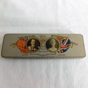 Vintage Candy Tin, Cadbury, Silver Jubilee King George V Queen Mary 1910 - 1935